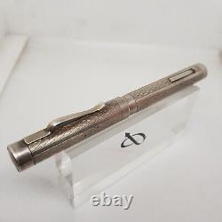 Ancien Stylo à Plume a Pompe ARGENT MASSIF et Plume Or 18K Année 1930