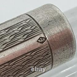 Ancien Stylo à Plume a Pompe ARGENT MASSIF et Plume Or 18K Année 1930