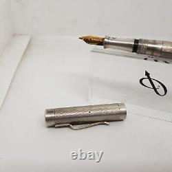 Ancien Stylo à Plume a Pompe ARGENT MASSIF et Plume Or 18K Année 1930
