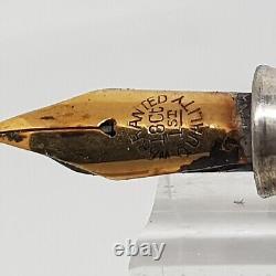 Ancien Stylo à Plume a Pompe ARGENT MASSIF et Plume Or 18K Année 1930