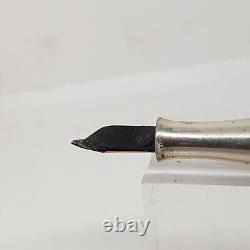 Ancien Stylo à Plume a Pompe ARGENT MASSIF et Plume Or 18K Année 1930