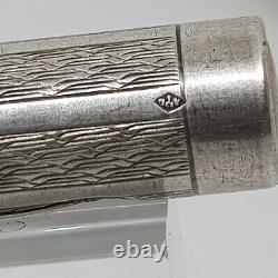 Ancien Stylo à Plume a Pompe ARGENT MASSIF et Plume Or 18K Année 1930