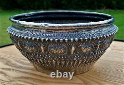 Ancien bassin en argent massif birmanie 19 eme burmese silver bowl