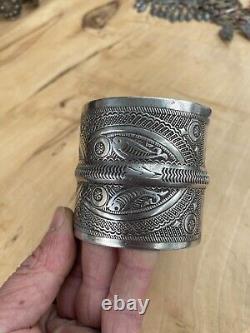 Ancien bijoux bracelet argent massif cornaline Russe orientale Turkmen ethnique