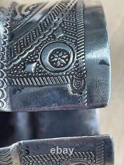 Ancien bijoux bracelet argent massif cornaline Russe orientale Turkmen ethnique