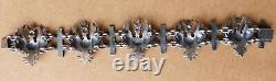 Ancien bracelet ARGENT et OR massif aigle couronne eagle silver croix Lorraine