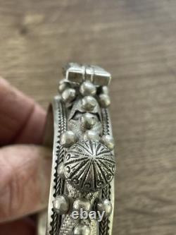 Ancien bracelet Mizam en argent massif Berbère Marocain 119 gr ethnique