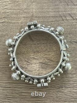 Ancien bracelet Mizam en argent massif Berbère Marocain 119 gr ethnique