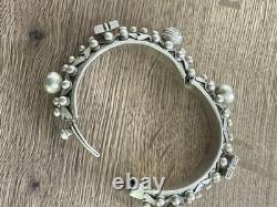 Ancien bracelet Mizam en argent massif Berbère Marocain 119 gr ethnique