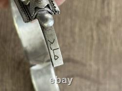 Ancien bracelet Mizam en argent massif Berbère Marocain 119 gr ethnique