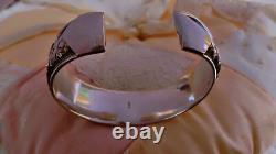 Ancien bracelet argent massif jonc ouvert tressé old french bracelet cuff silver