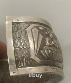 Ancien bracelet en argent massif Chine Indochine Vietnam silver chinese bangle
