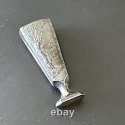 Ancien cachet sceau tampon argent massif Art Nouveau 1930 Signé