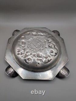 Ancien cendrier espagnol en argent massif (332 grammes)