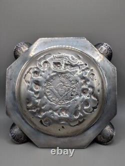 Ancien cendrier espagnol en argent massif (332 grammes)