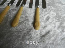 Ancien coffret de 12 couteaux lame en argent massif Minerve