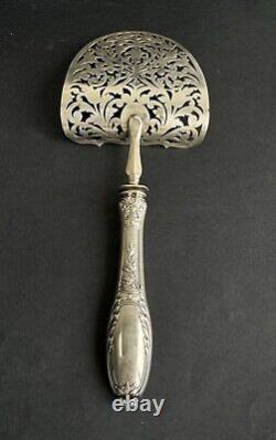Ancien coffret pelle à asperges argent massif sterling silver minerve orfèvre