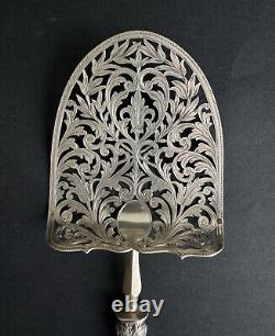 Ancien coffret pelle à asperges argent massif sterling silver minerve orfèvre