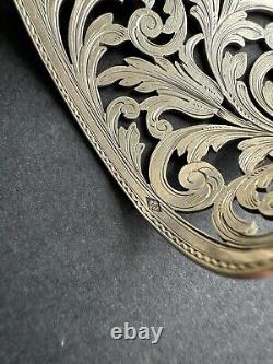 Ancien coffret pelle à asperges argent massif sterling silver minerve orfèvre