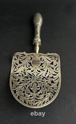 Ancien coffret pelle à asperges argent massif sterling silver minerve orfèvre