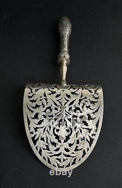 Ancien coffret pelle à asperges argent massif sterling silver minerve orfèvre
