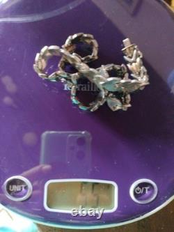 Ancien collier argent massif 925 motif chevrons Poinçon Italie 925 55 Gr