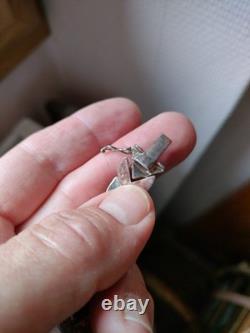 Ancien collier argent massif 925 motif chevrons Poinçon Italie 925 55 Gr