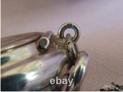 Ancien collier sautoir argent massif 143cm ouvragé + boite argent vermeil 19ème
