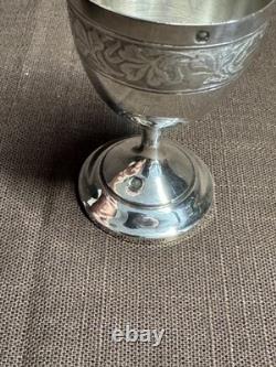 Ancien coquetier et cuillère en argent massif Minerve