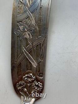 Ancien couvert Art Nouveau argent massif sterling silver minerve Alphonse Debain