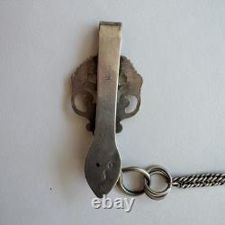 Ancien crochet de châtelaine en argent massif Mx116