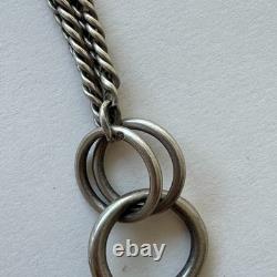 Ancien crochet de châtelaine en argent massif Mx116