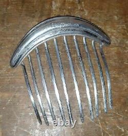 Ancien diademe tiare peigne de cheveux en argent massif poinçon Minerve XIXème