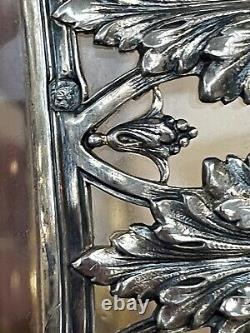 Ancien drageoir bonbonnière boite en cristal de Baccarat et argent massif