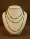 Ancien Long Collier Sautoir En Argent Massif