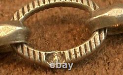 Ancien long collier sautoir en argent massif