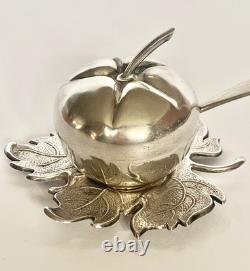 Ancien moutardier en forme de pomme argent massif 925/1000 poids 59g