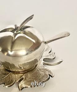 Ancien moutardier en forme de pomme argent massif 925/1000 poids 59g