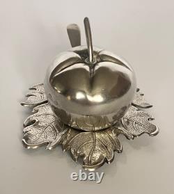 Ancien moutardier en forme de pomme argent massif 925/1000 poids 59g