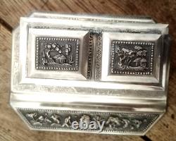 Ancien nécessaire 3 Pièces d'écriture en Argent Indochine complet RARE