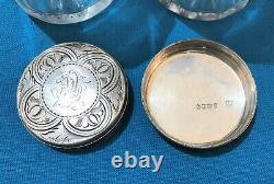 Ancien nécessaire toilette de voyage signé BRAMAH London Cristal Argent massif