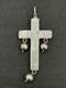 Ancien Pendentif, Croix Religieuse, En Argent Massif
