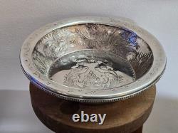 Ancien plat coupe corbeille métal argenté poinçon argent massif
