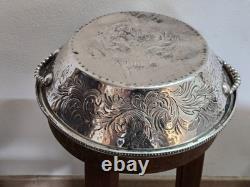 Ancien plat coupe corbeille métal argenté poinçon argent massif