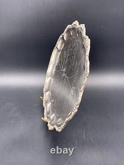 Ancien plat en argent massif Vintage silver dish