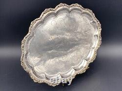 Ancien plat en argent massif Vintage silver dish