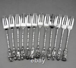 Ancien service à dessert 12 fourchettes en argent massif chine ou vietnam 235Grs