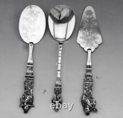 Ancien service à dessert à glace en argent massif chine ou vietnam poids 316.5 G