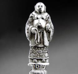 Ancien service à dessert à glace en argent massif chine ou vietnam poids 316.5 G