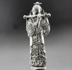Ancien service à dessert à glace en argent massif chine ou vietnam poids 316.5 G